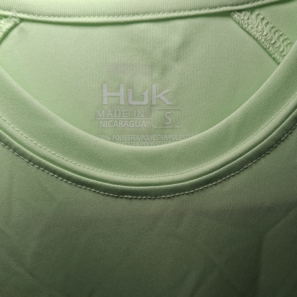 Huk Men's Light Green Long Sleeve Shirt - Picture 3 of 6